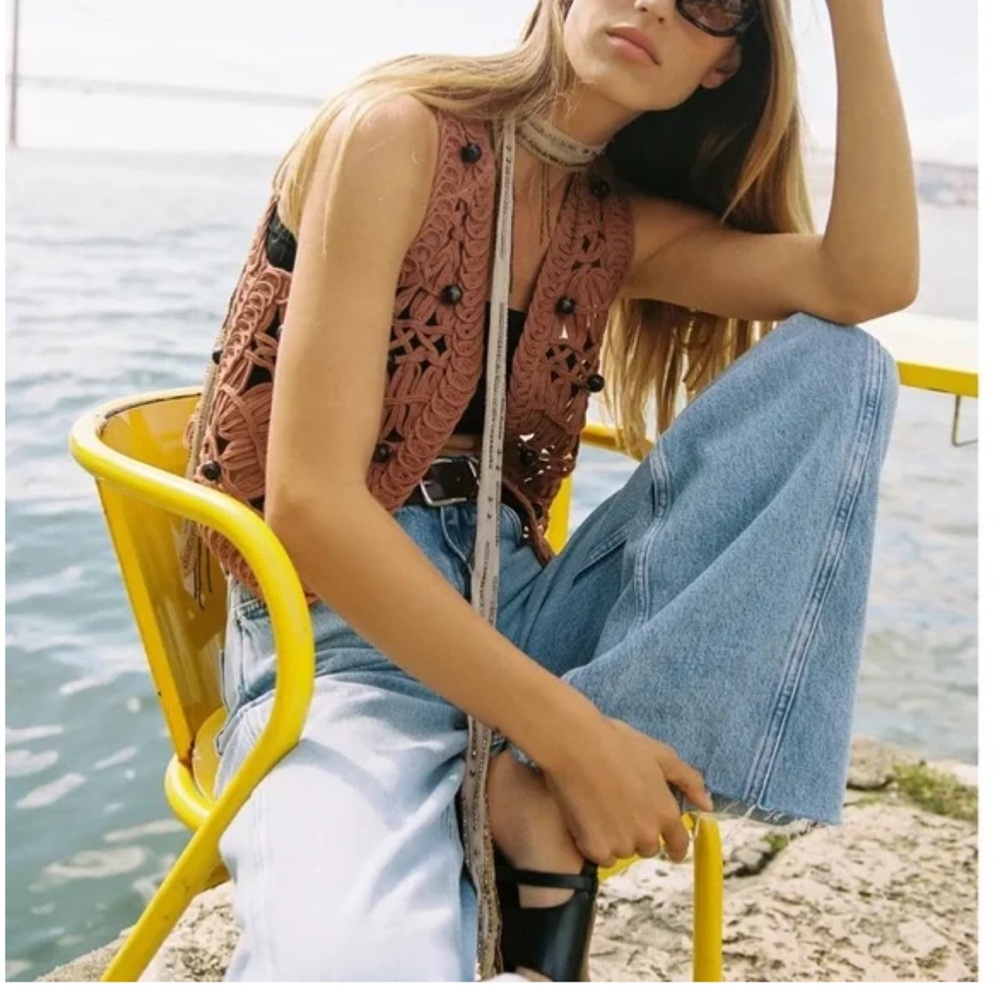 Zara beaded crochet vest